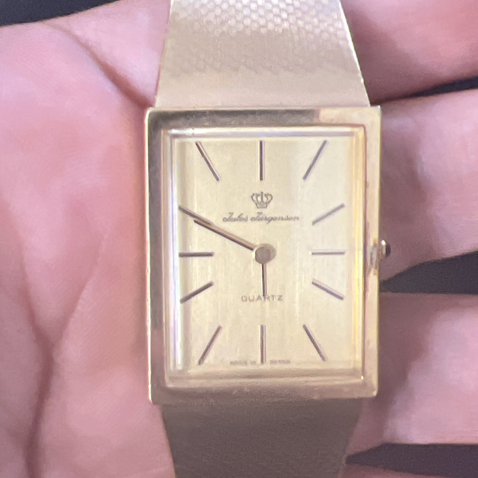 Vintage Jules Jurgensen Men’s Watch Italy Gold Tone Band