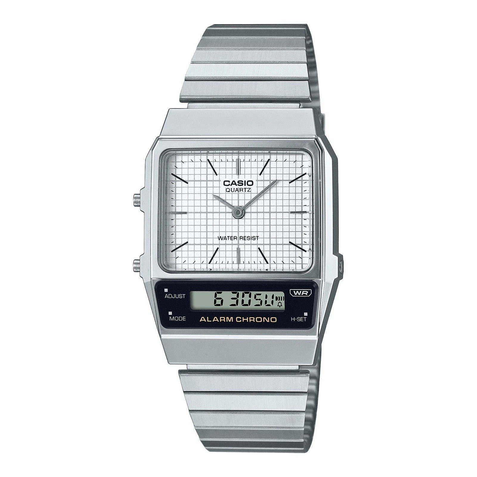 Casio AQ800E-7A Men’s Analog Digital Quartz Wristwatch Dual Time Silver Steel