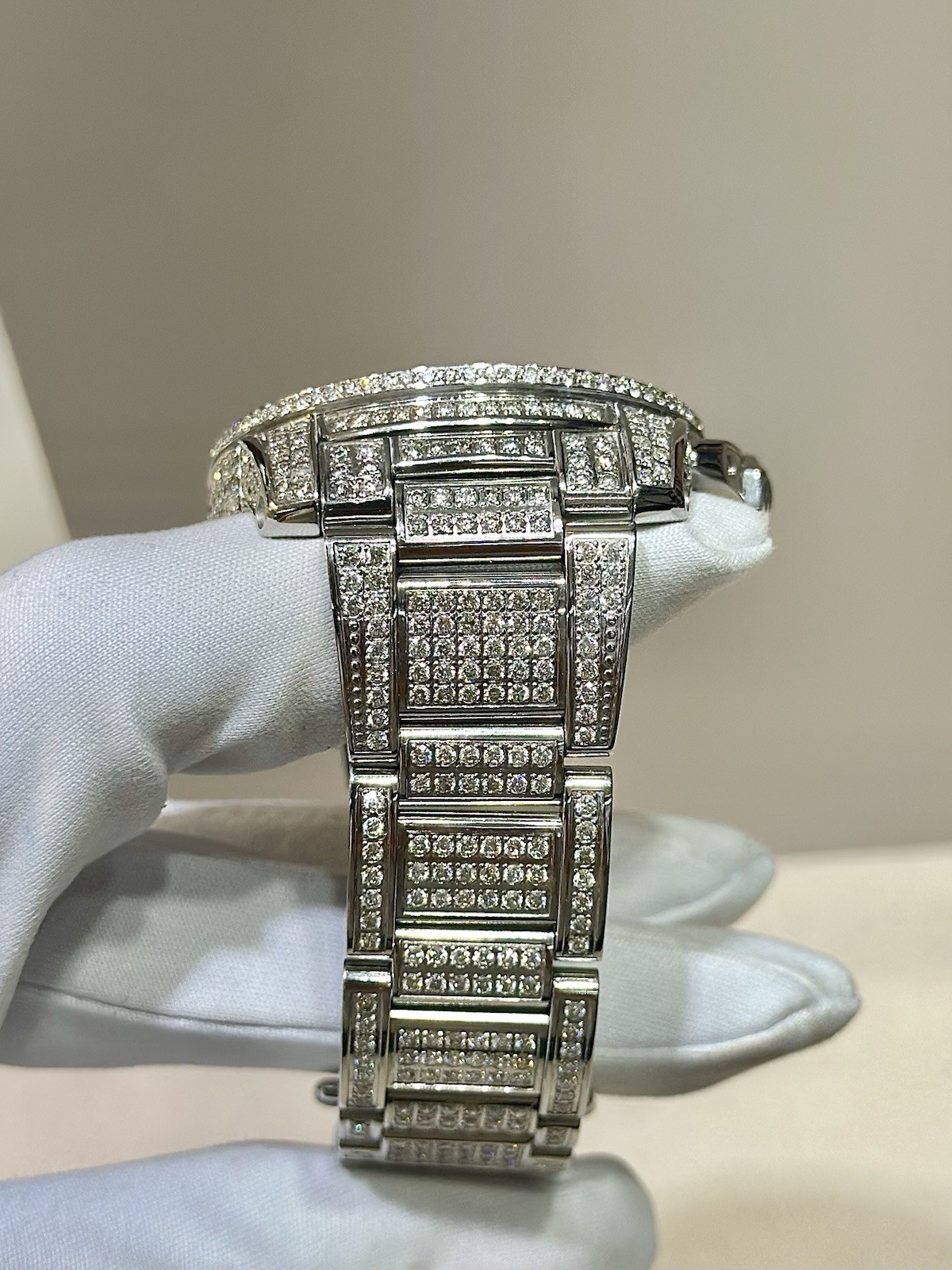 Cartier Calibre 42MM S/S Custom Diamond Automatic Watch – Approx 25.00 CTW