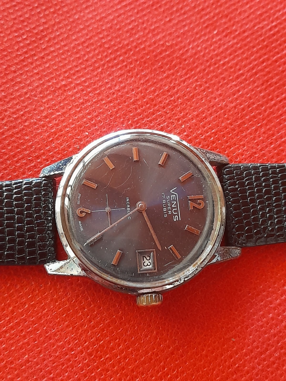 Vintage Working Venus 34mm Manual Wind Mens Watch _2966