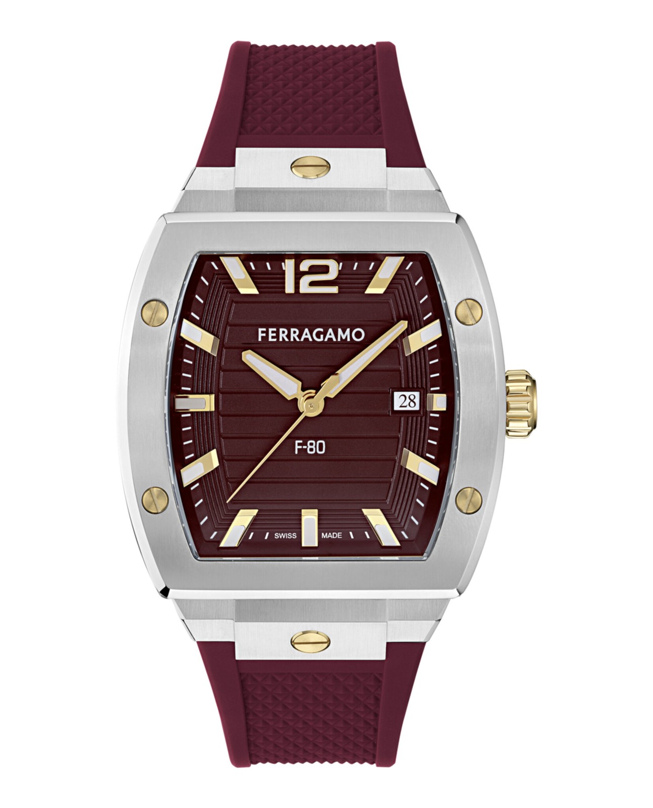 Ferragamo Mens Stainless Steel 42mm Strap Fashion Watch