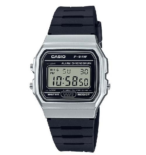 Casio F-91WM-7A Silver & Black Multi-Function Unisex Digital Watch