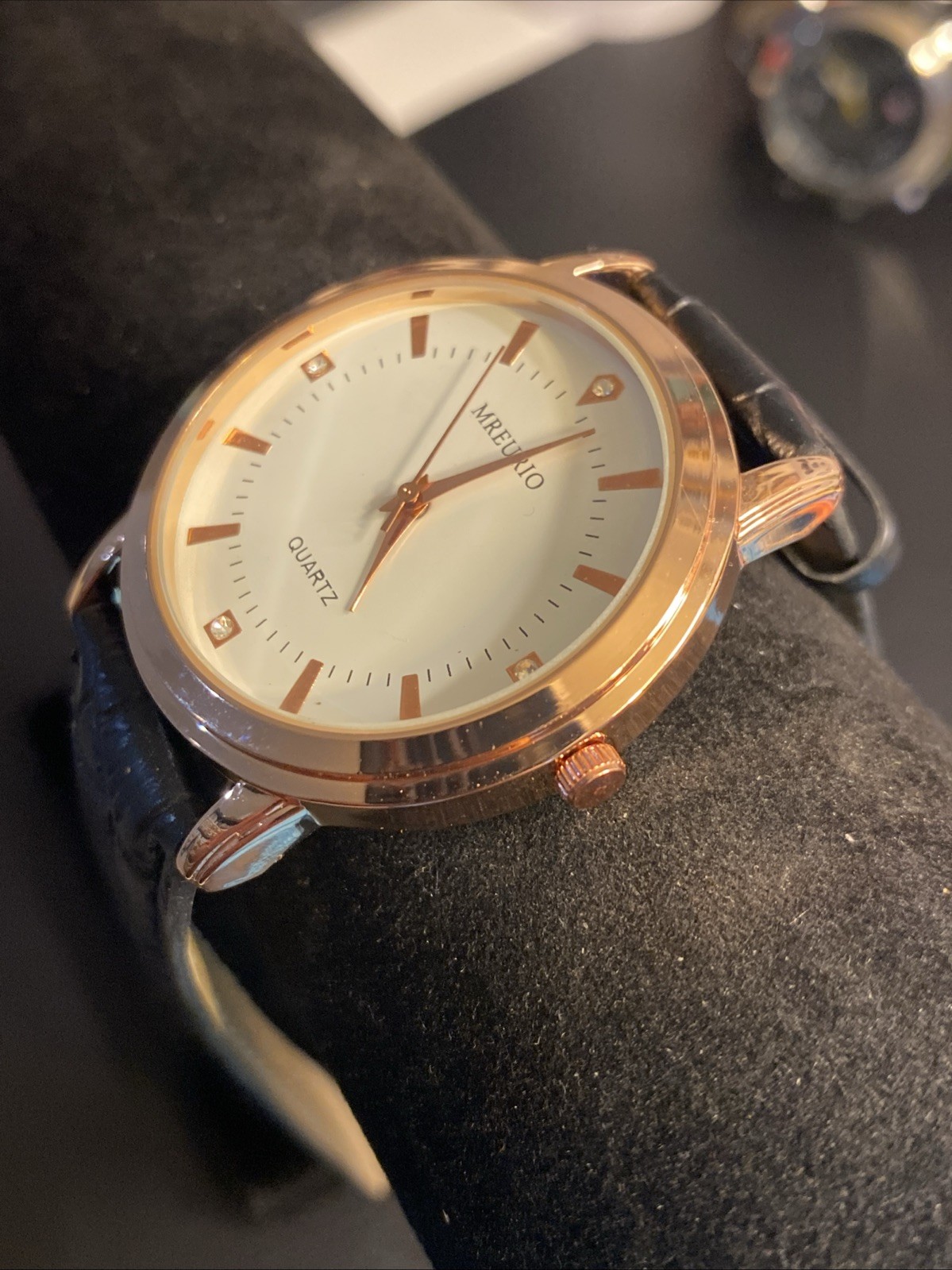 Beautiful LARGE FACE Rose Gold tone MREURIO EET8599G-RG men’s watch New Battery