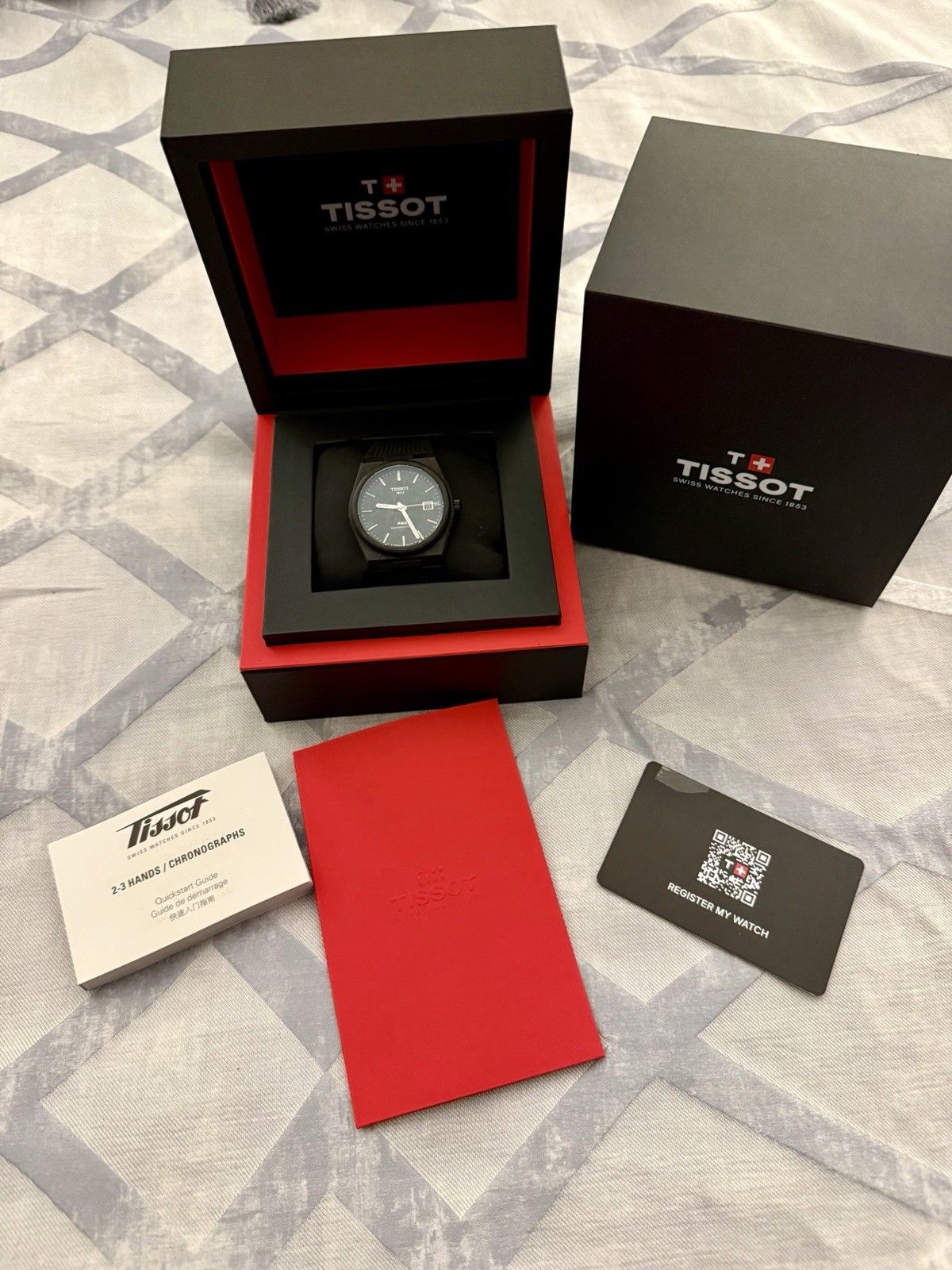 Tissot Black PRX CARBON Wristwatch 40mm PVD Steel w/ Box & Papers
