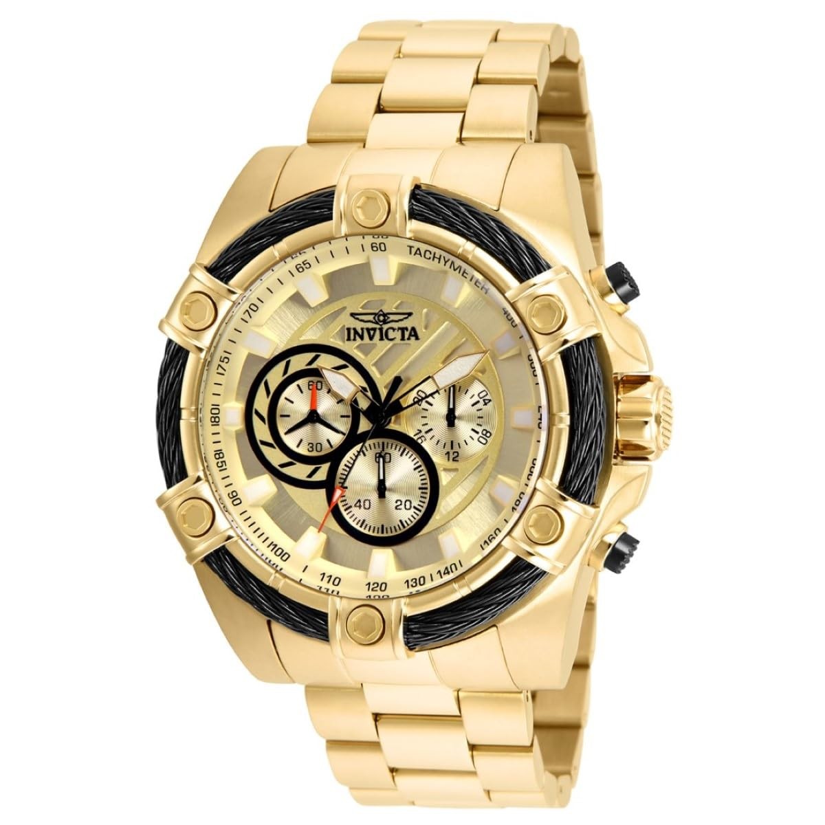 25515 Bolt Men 52mm Stainless Steel Gold Gold dial VD54 Quartz