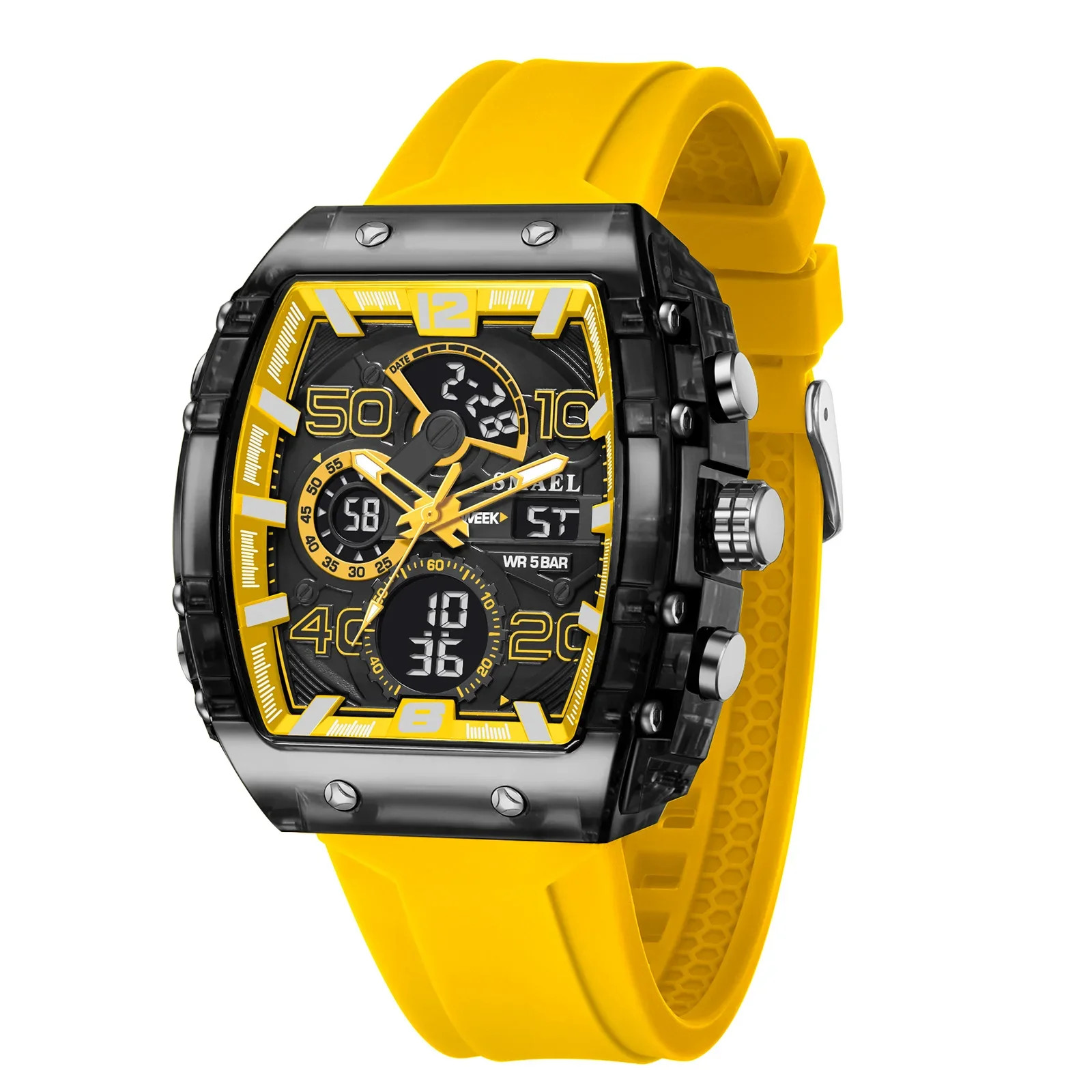 8109 Men’s Multifunctional Digital Sports Watch 50M Waterproof Dual Display LED