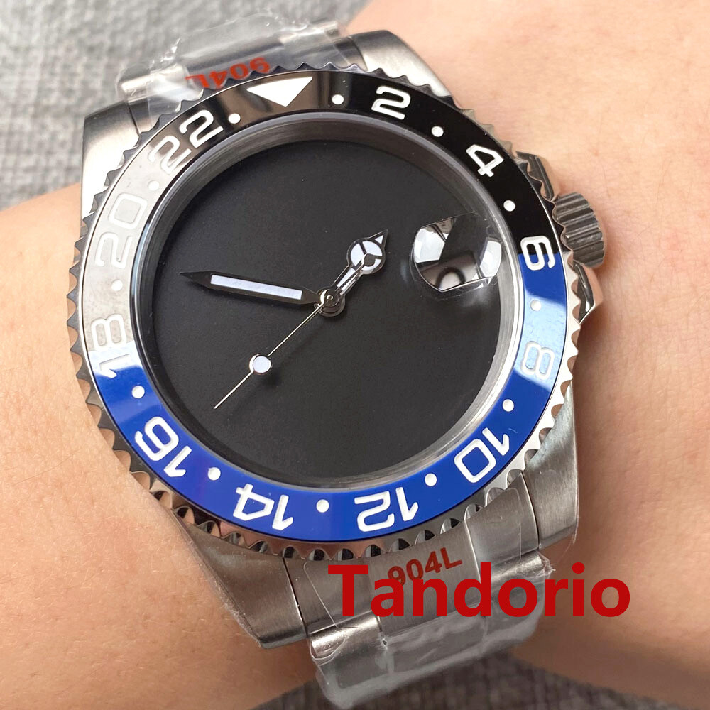 BLIGER 40mm NH35A PT5000 Black Sterile Dial Automatic Mens Watch Date Oyster