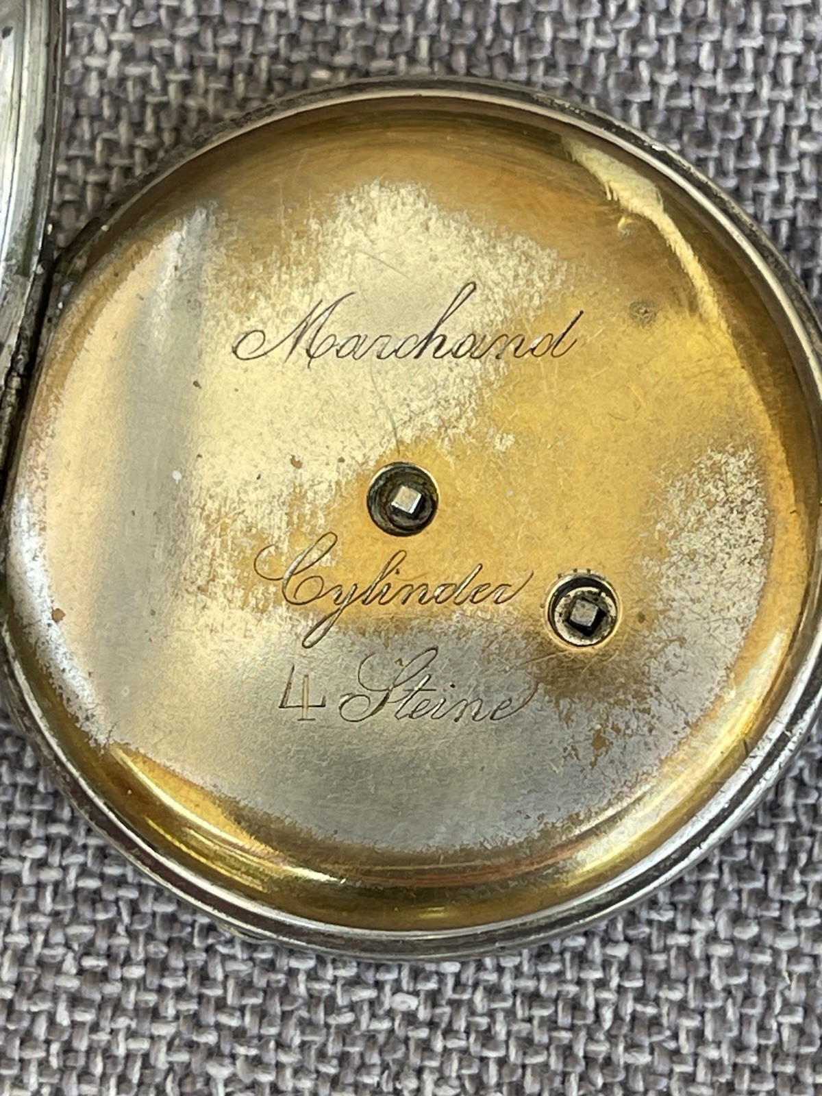 Antique Silver Key Wind Swiss Pocket Watch Cylinder 44mm Runs