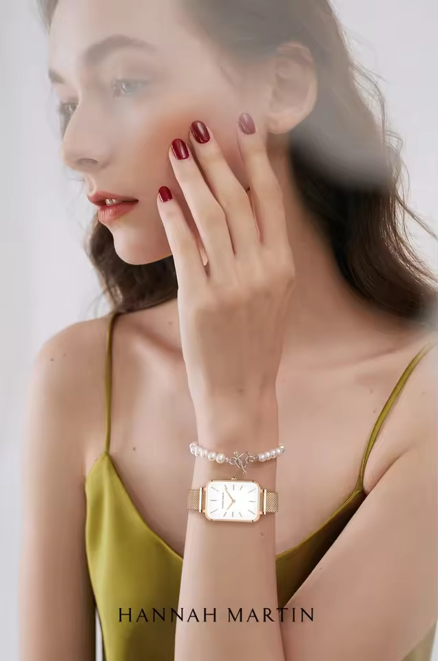 Rectangle Ultrathin Nordic Simple Style Steel Mesh Women’s Quartz Watch