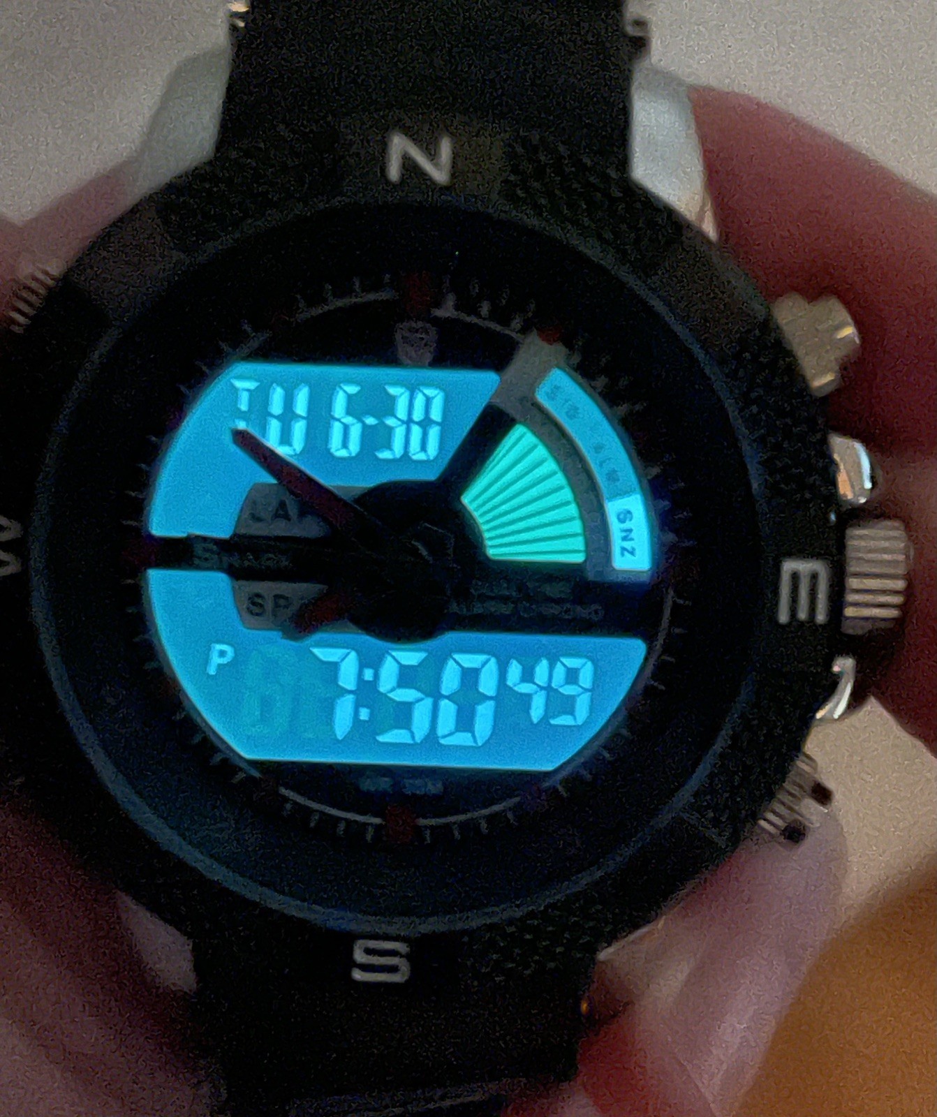 Shark Sport Chronograph Watch DS0061 free rugged case! Biker tough watch