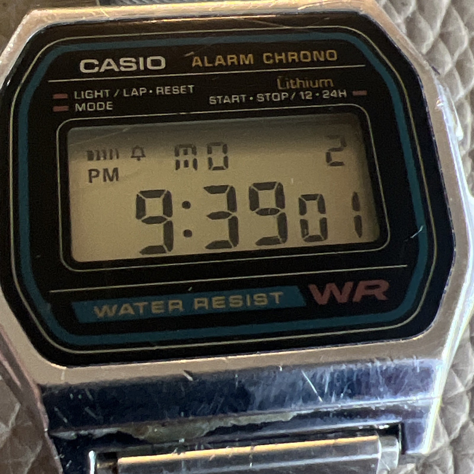 Vintage Casio WR 593 A158W Alarm Chronograph Running