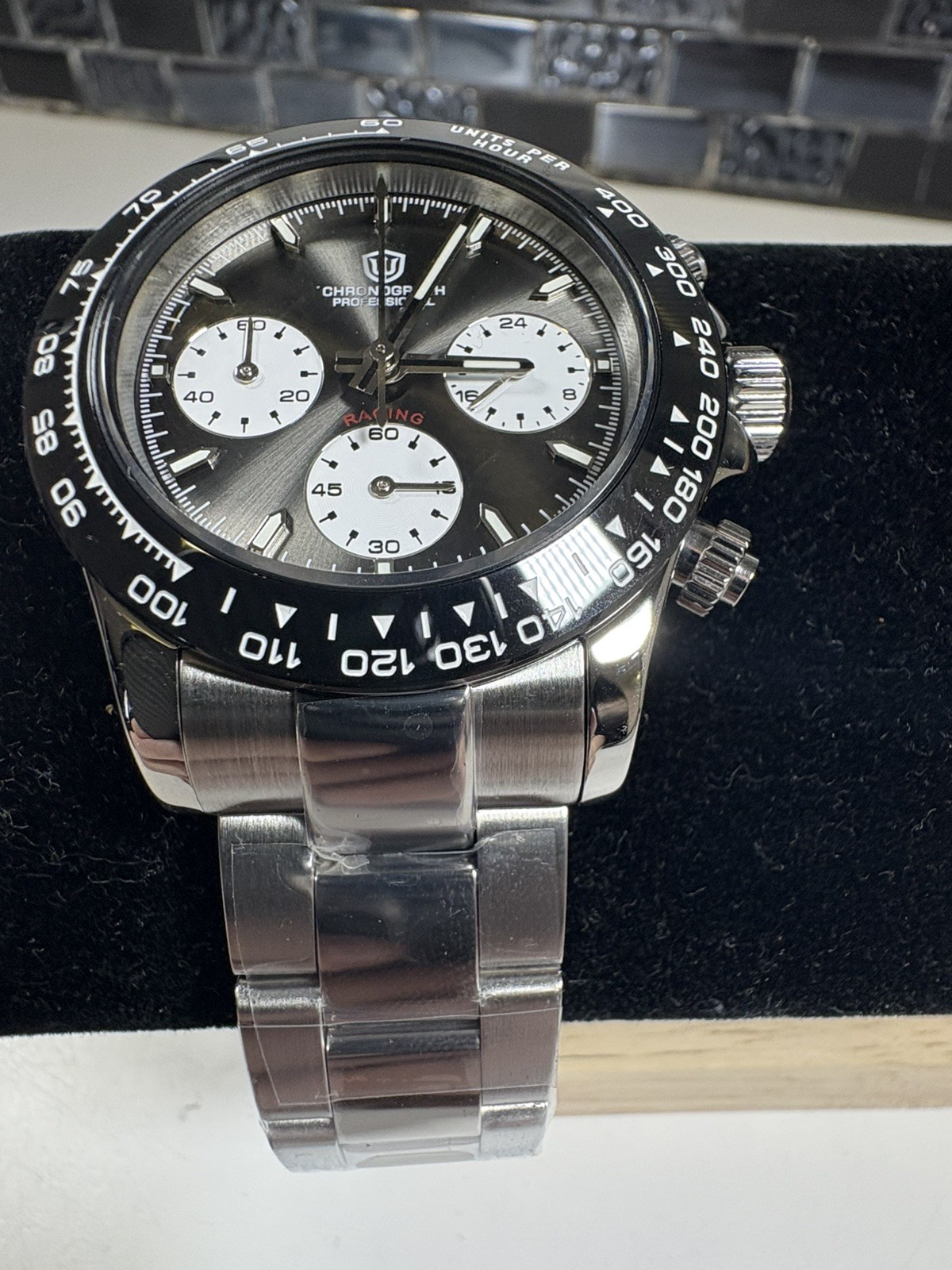 WATCHDIVES 39mm StainlessSteel Sapphire SeikoVK63 Quartz Chronograph New Watch