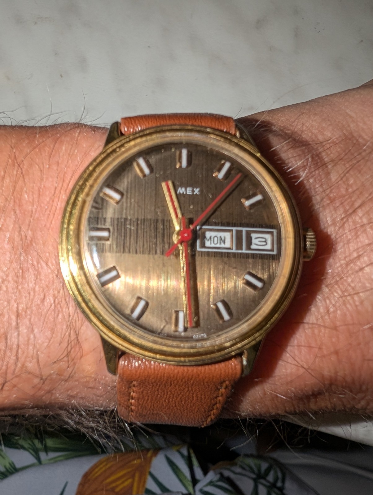 Timex Mercury Mens Watch Day/Date Chocolate Dial 1975