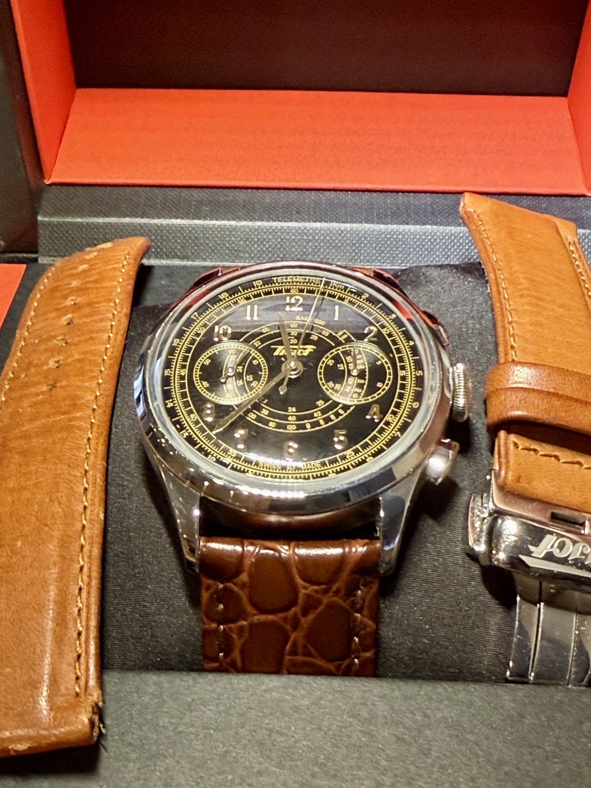 Tissot Men’s Telemeter 1938 Watch T1424621605200 with Brown Leather Strap