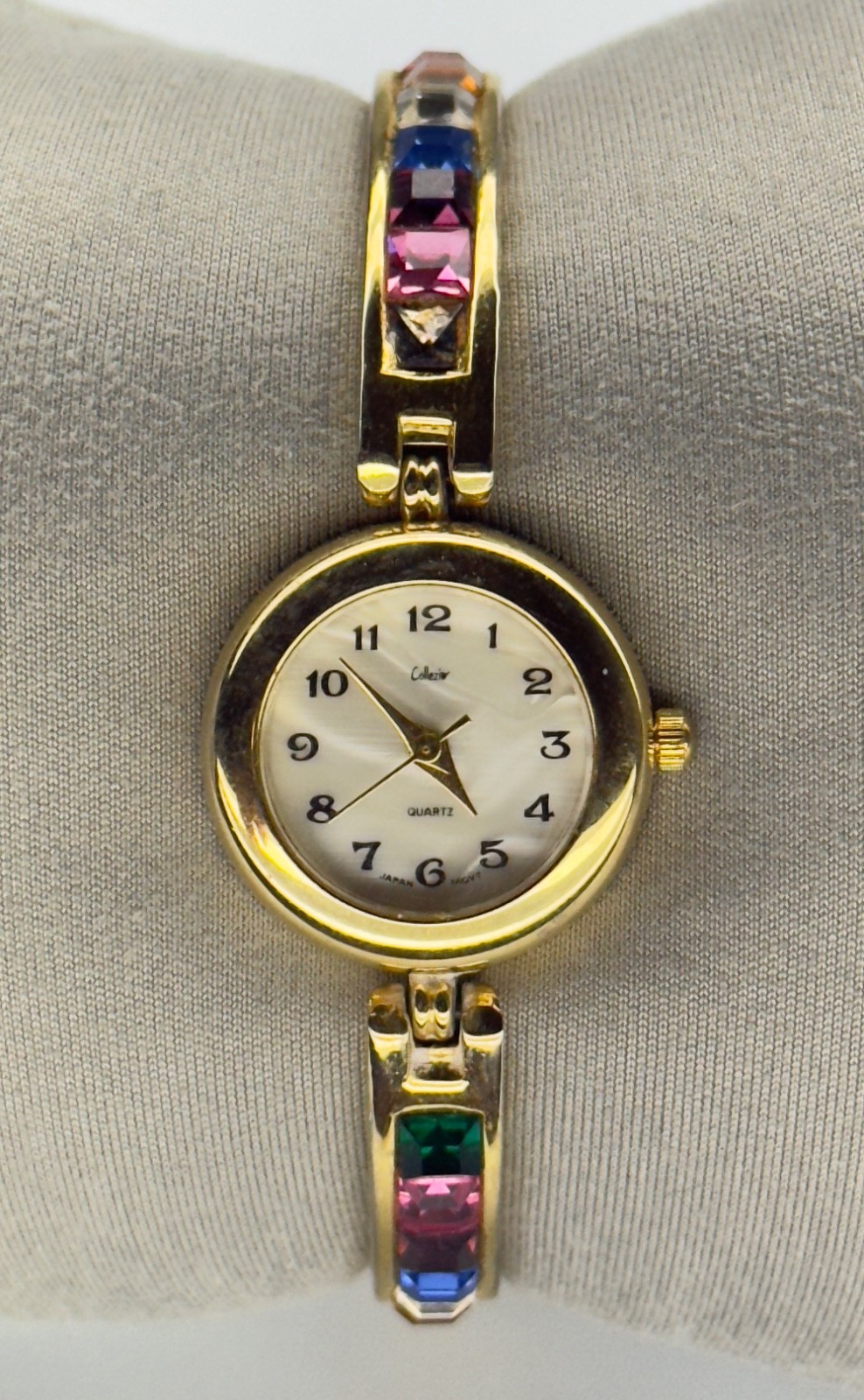 Women’s Collezio Quartz Wristwatch Gold Tone Bracelet Analog Linked Rhinestone