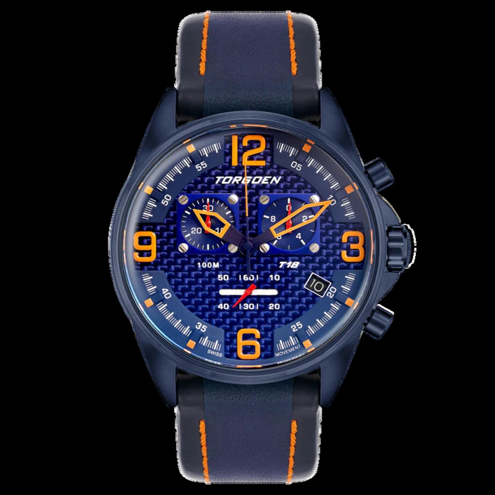 Torgoen T18 Carbon Fiber Chronograph Watch Swiss Quartz K1 Crystal (T18)