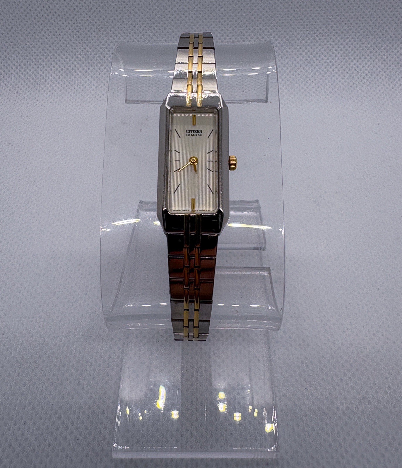 Citizen Tank Women’s Watch 13mm Textured Dial Silver Gold Two-Tone 5421-S91484