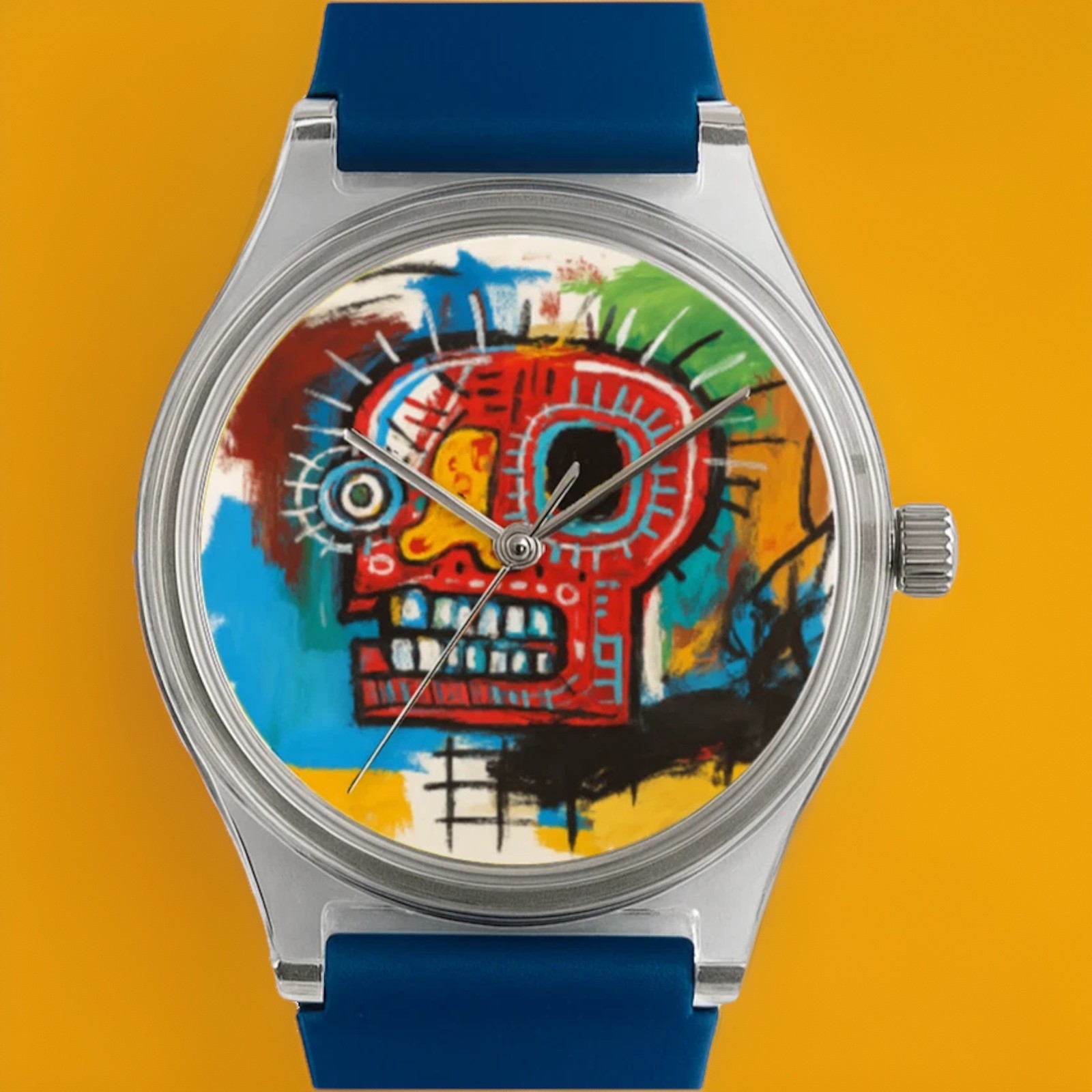 BASQUIAT Skull MET NYC Pop Art Graffiti Keith Haring Wrist Watch Wristwatch
