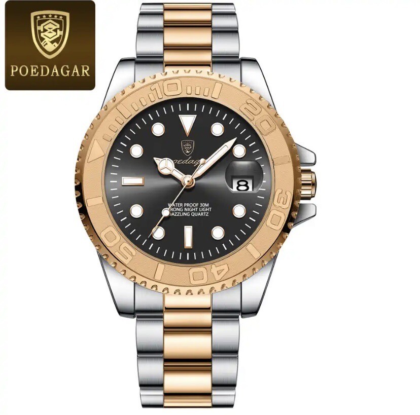 POEDGAR Men’s Sport Waterproof Quartz Watch 26mm