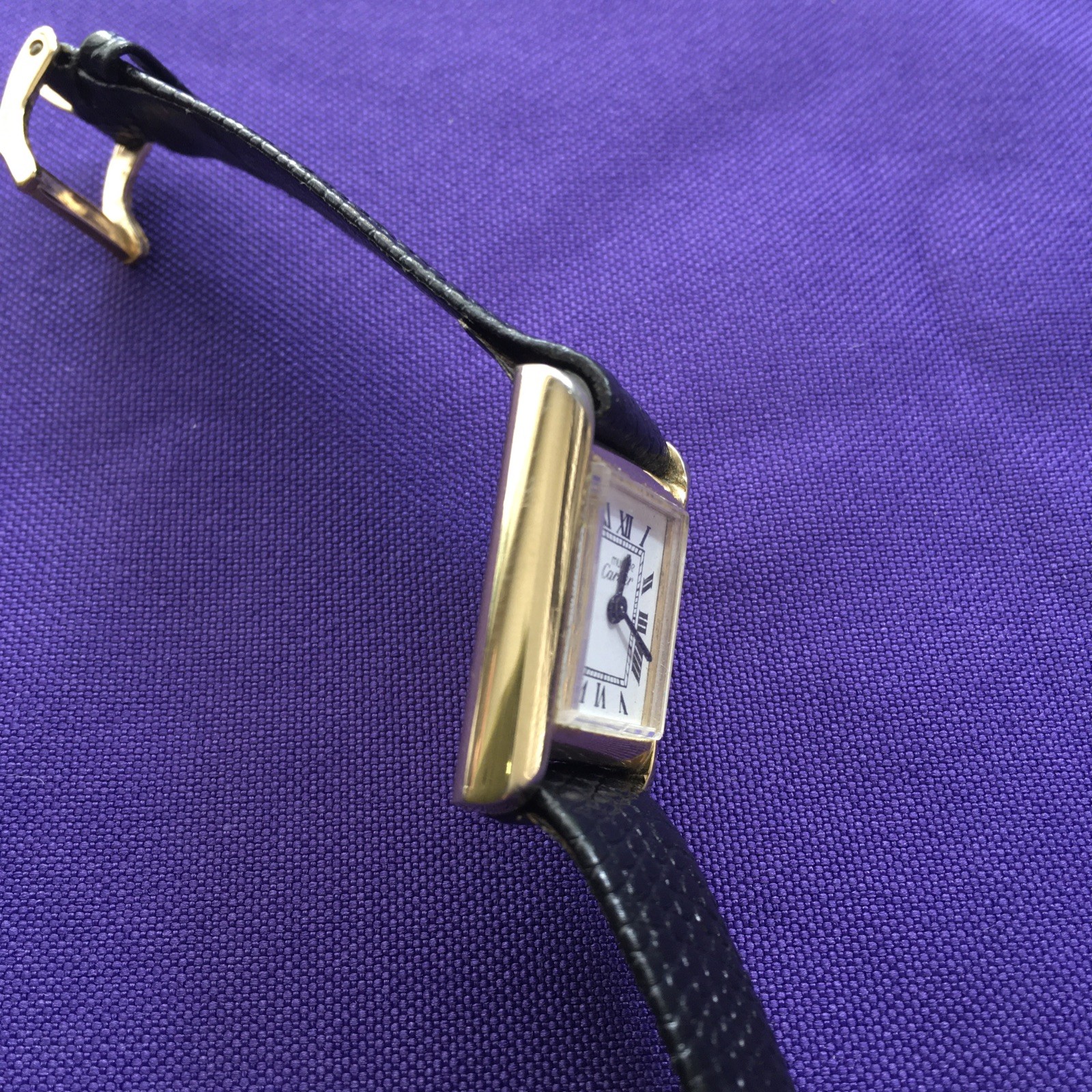 VTG Must de Cartier Tank Vermeil 18K Gold/925 Manual Women Watch Original Buckle