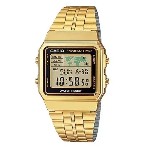 Casio A500WGA-1D | Unisex Vintage Digital Quartz Wrist Watch, Gold-Tone Stainles