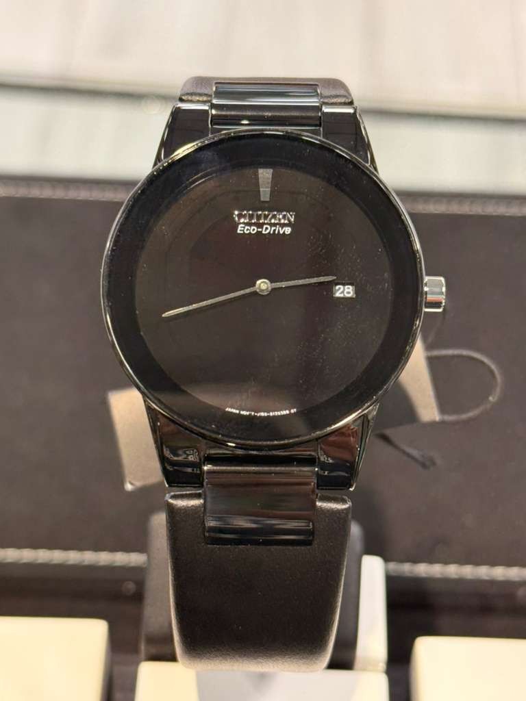 Citizen AU1065-07E Eco-Drive Axiom Leather Band Men’s Watch – Black