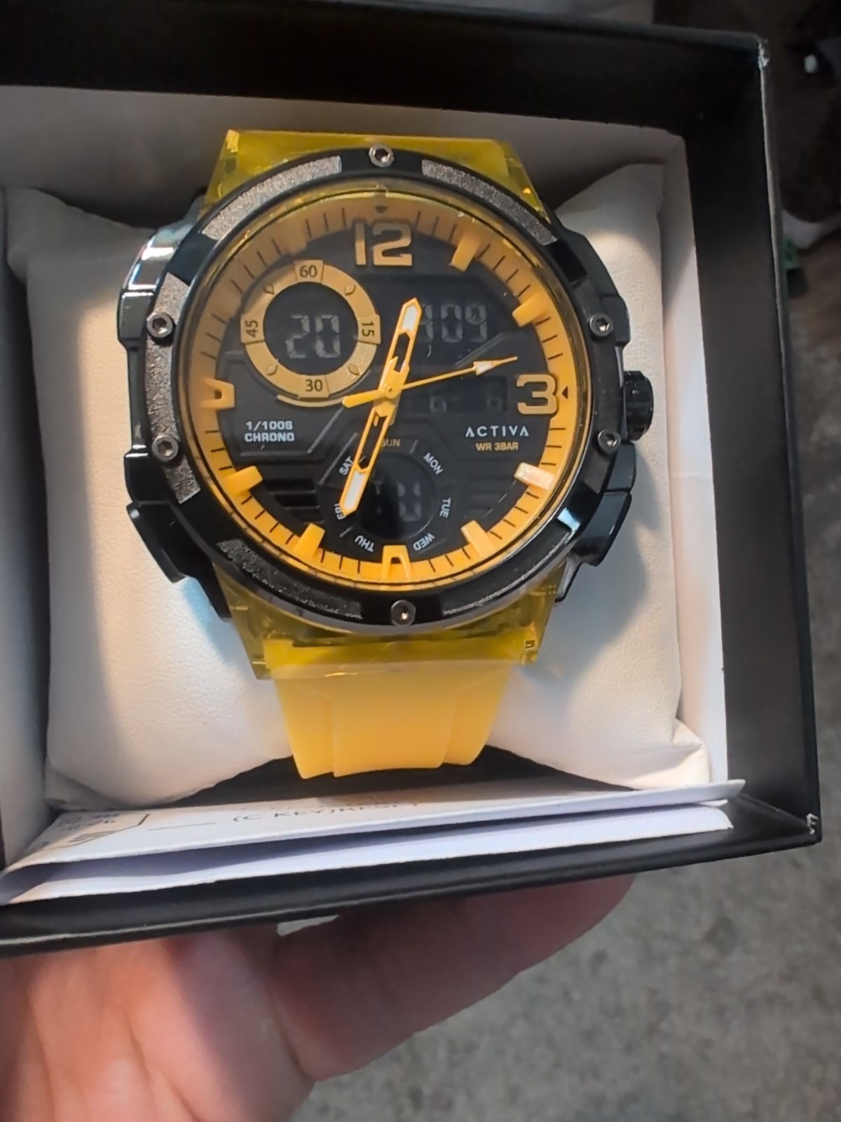 Activa X Invicta Digital Men’s Watch – 51mm. Yellow & Black, new.
