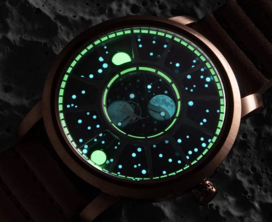 Xeric NASA Apollo 15 Moonphase Helix Nebula Watch w/ Box & Papers