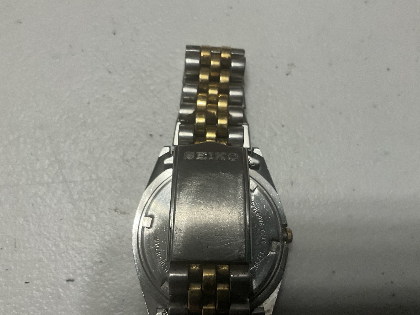 Seiko SQ men’s Two-Tone Day/date Quartz Watch Parts/repair See Description