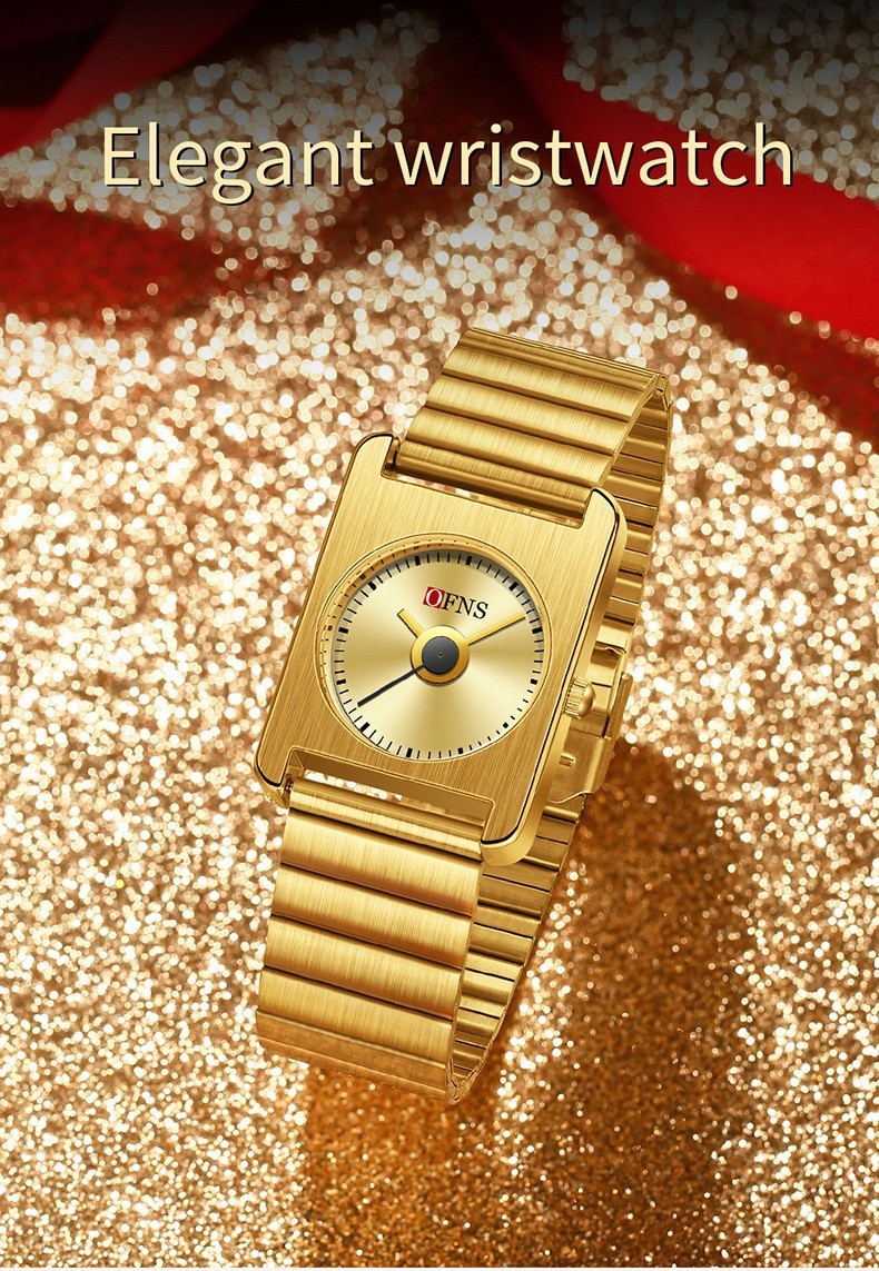 Personalized square small dial, stylish and simple quartz waterproof watch