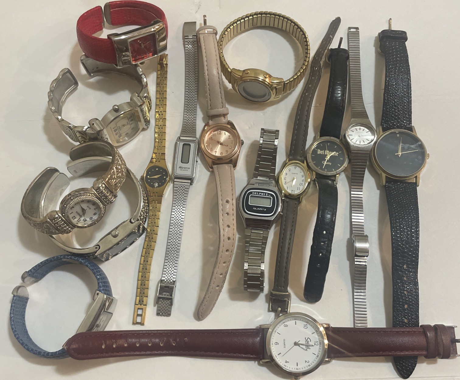 Vintage Ladies Fashion Watch Lot Estate Find/Mixed Brands/Untested- 15 Pieces
