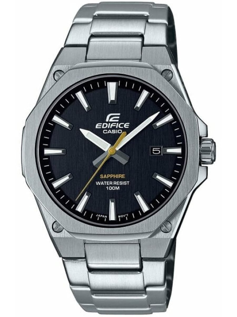Casio Edifice Men’s Slim Black Dial Stainless Steel Watch EFR-S108D-1A