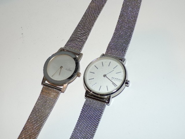 Skagen Denmark Watch Signatur SKW2692 & X Skagen 39SSS Untested Wristwatch 934d