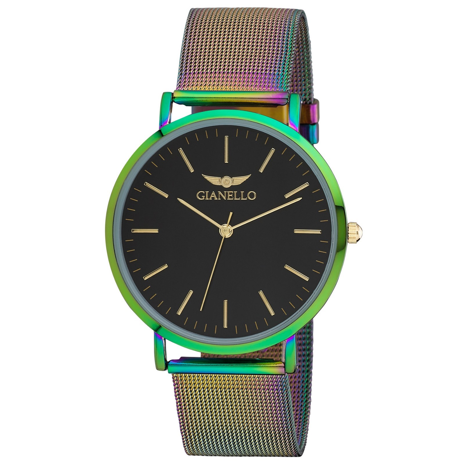 Gianello 41mm Stainless Steel Slim Case Mesh Bracelet Watch