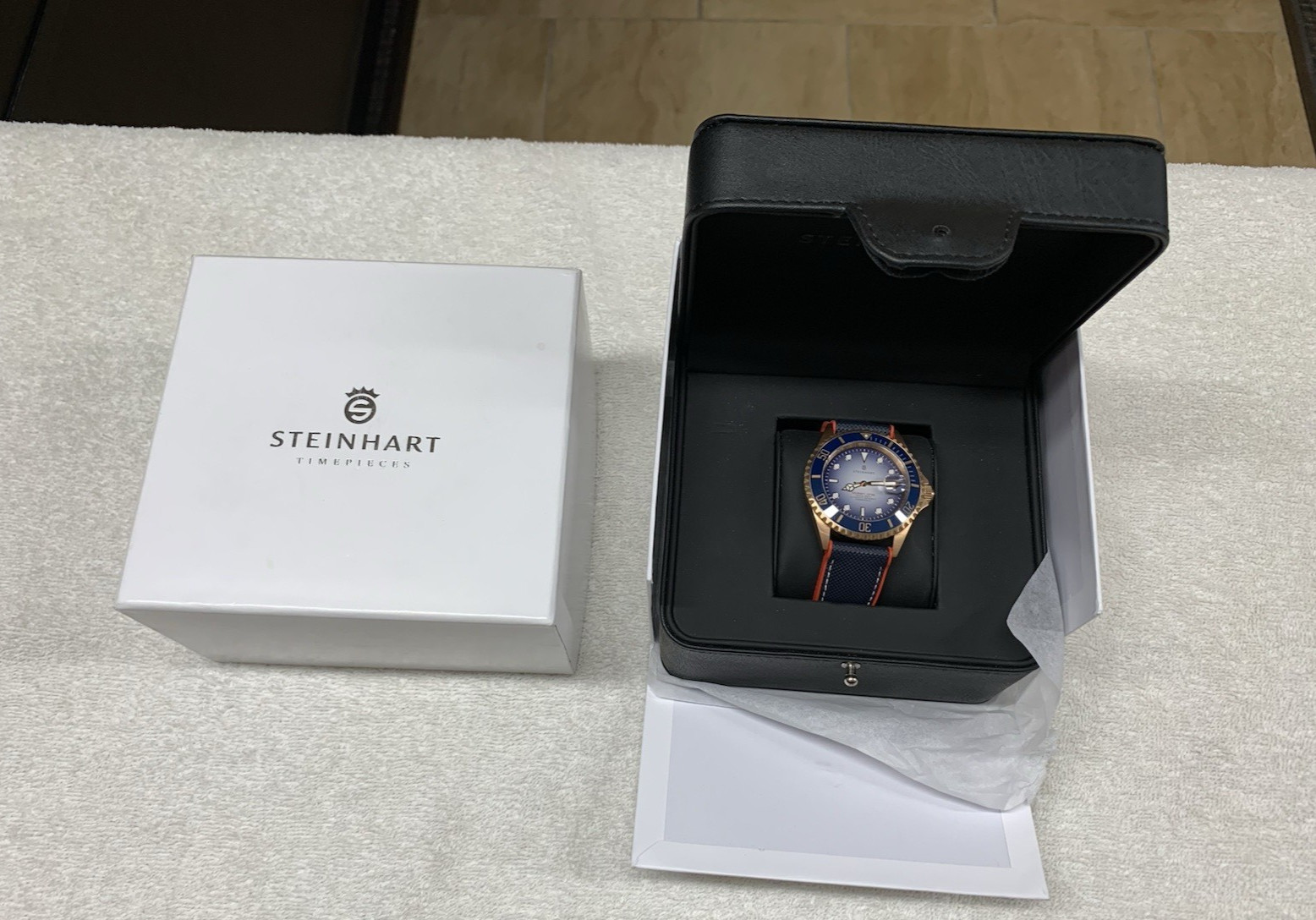 Steinhart Ocean One Stainless Steel Rose Gold Blue 42mm Automatic Watch