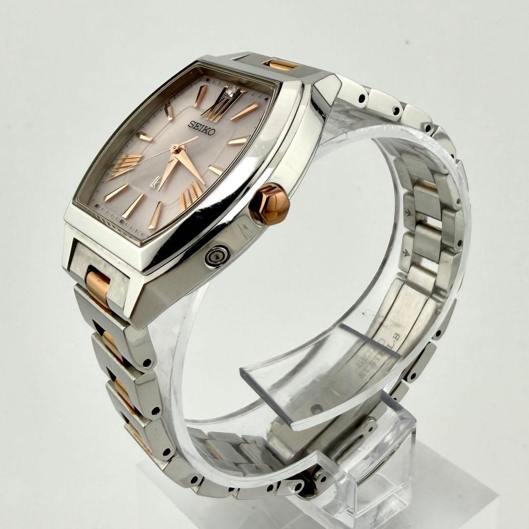 Seiko Rukia 3B51 Solar Radio Diamond Tonneau Watch Used