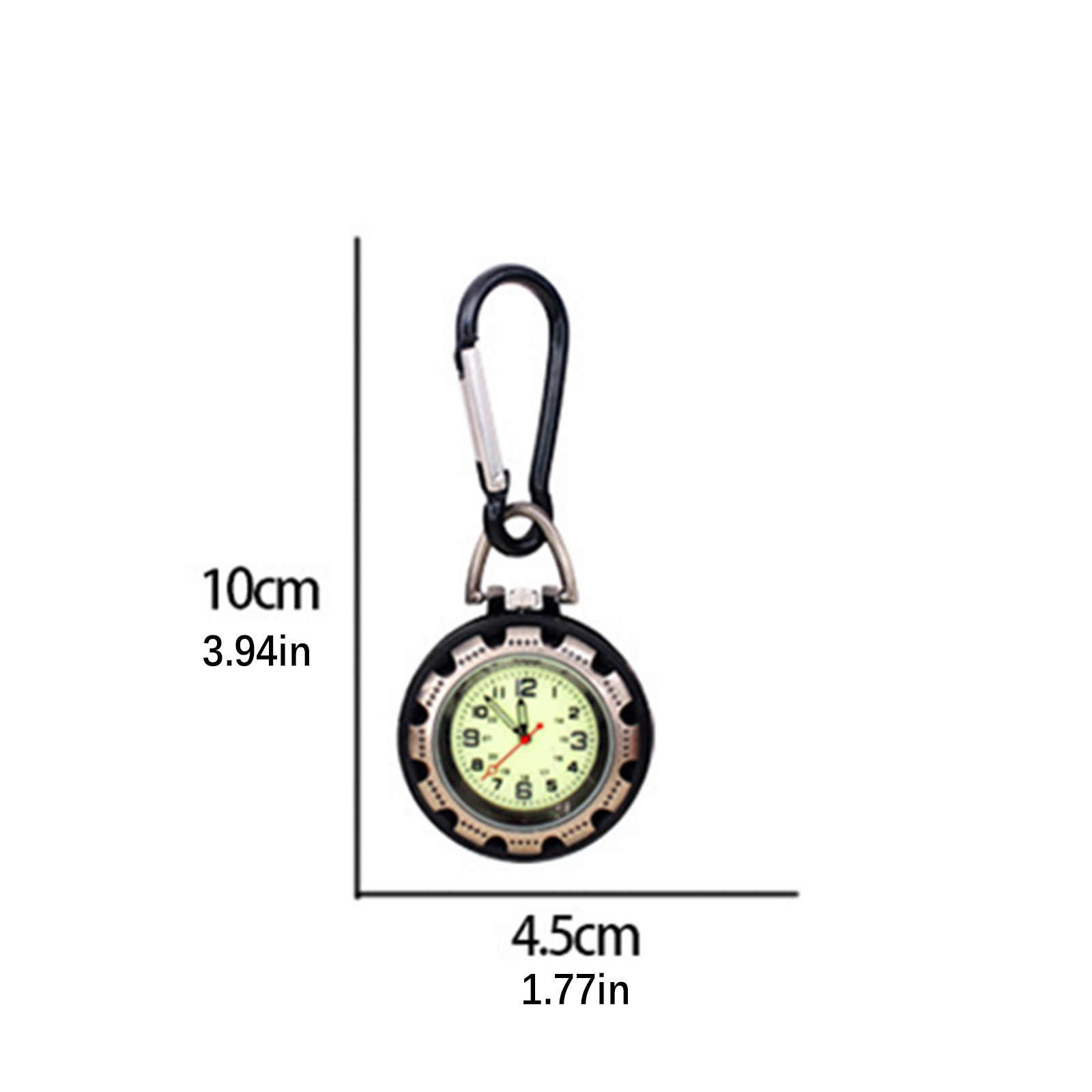 1 PC Outdoor Mountaineering Backpack Clip-on Alloy Carabiner Quartz Pocket Watch