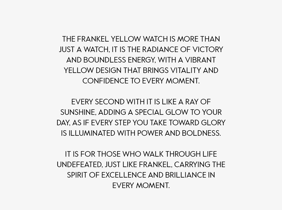 Luxury Frankel Yellow Watch – Men’s Stylish Authentic Saudi ASSAF Brand