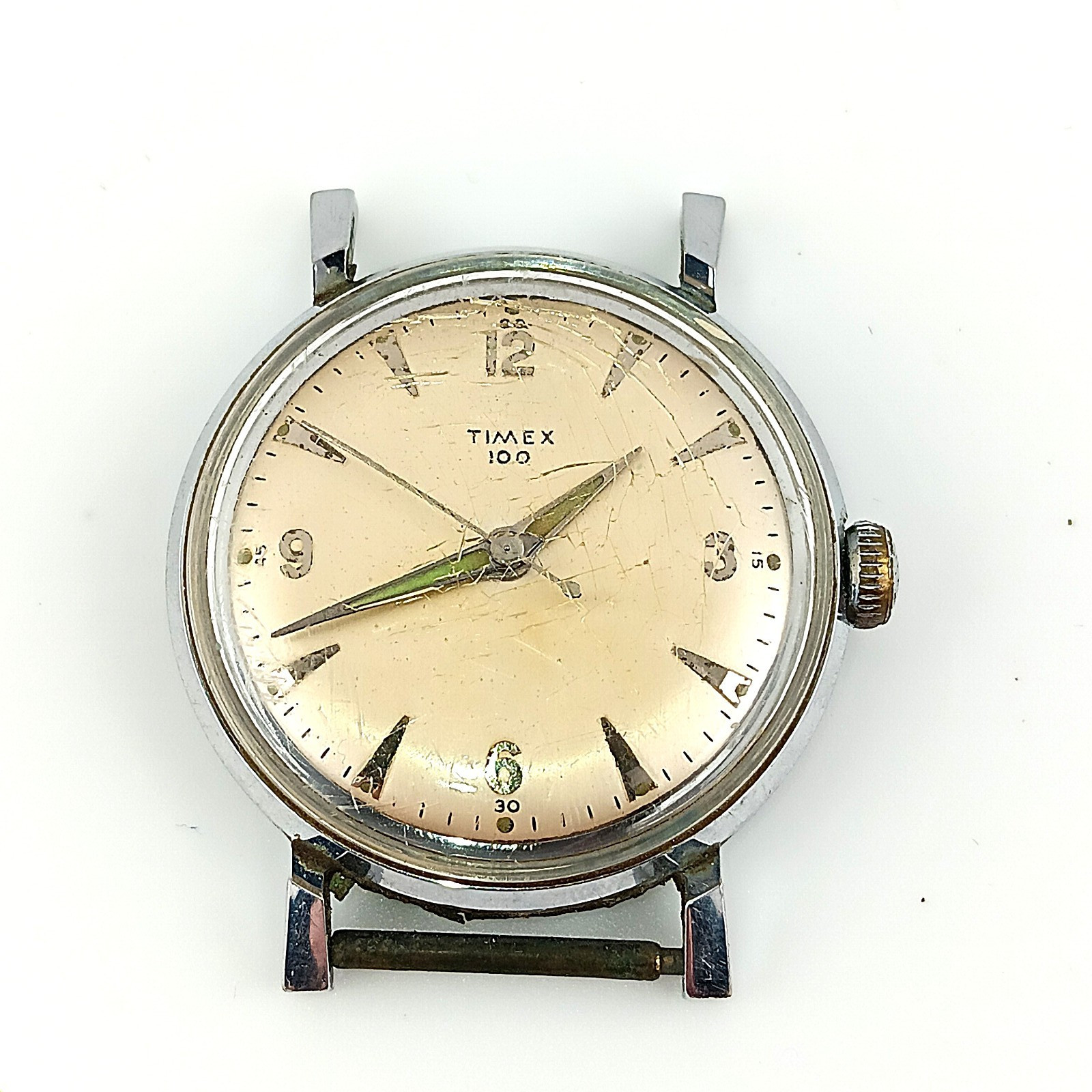 LOT of Vintage CLINTON Gold Tone Wind-up Analog Men’s & 2 TIMEX Watch. PARTS
