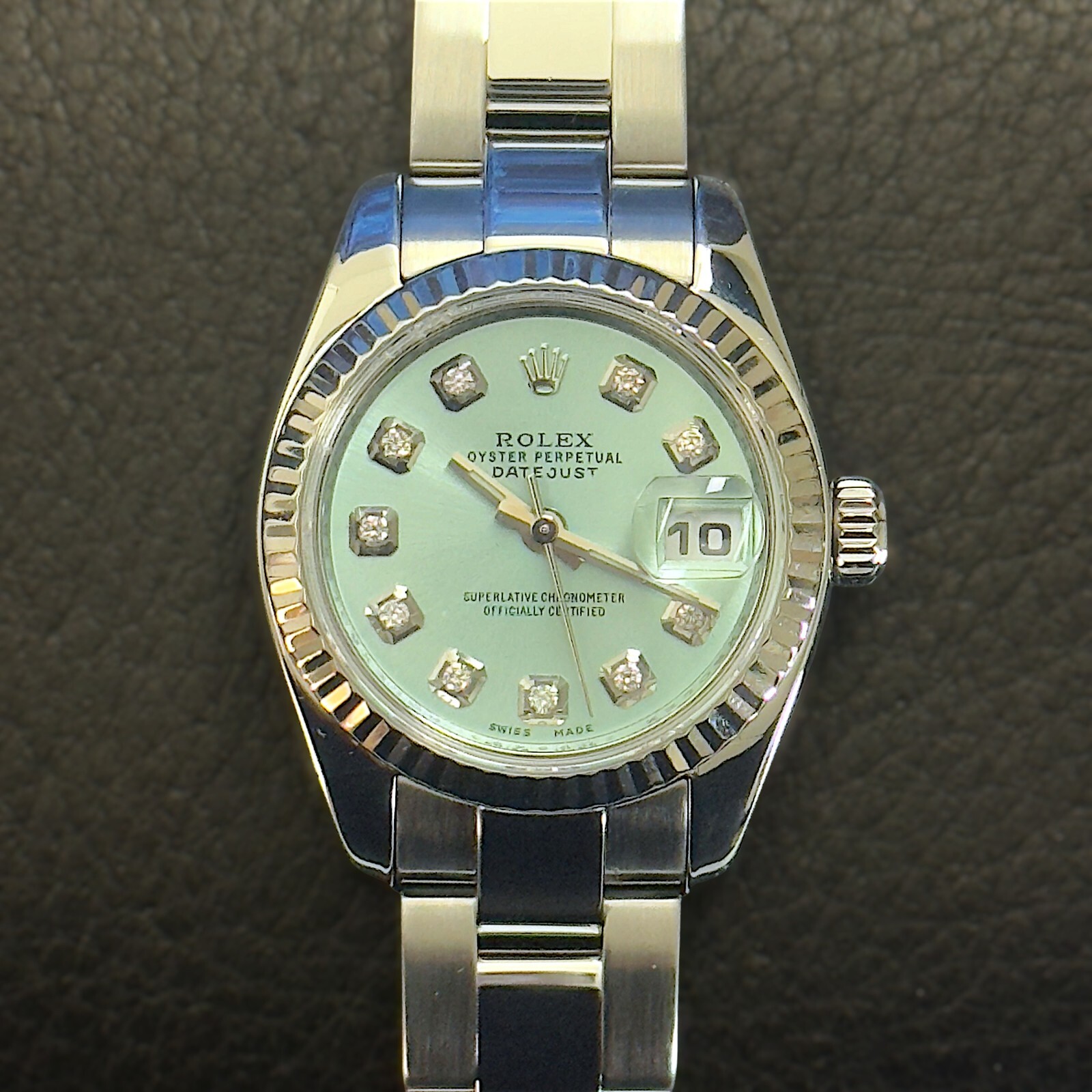 Rolex Ladies Datejust 179160 AM Diamond Dial and White Gold Bezel 26mm