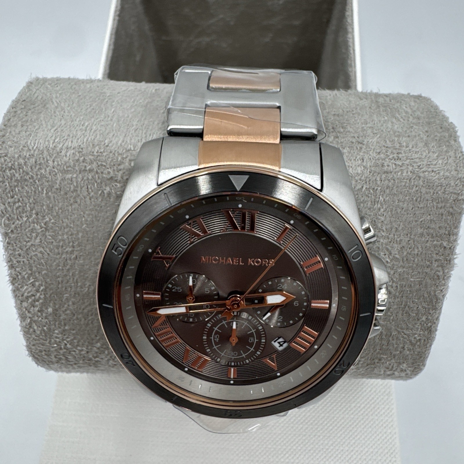 NEW AUTHENTIC MICHAEL KORS OVERSIZED ALEK SILVER ROSE GOLD MK8902 MEN’S WATCH