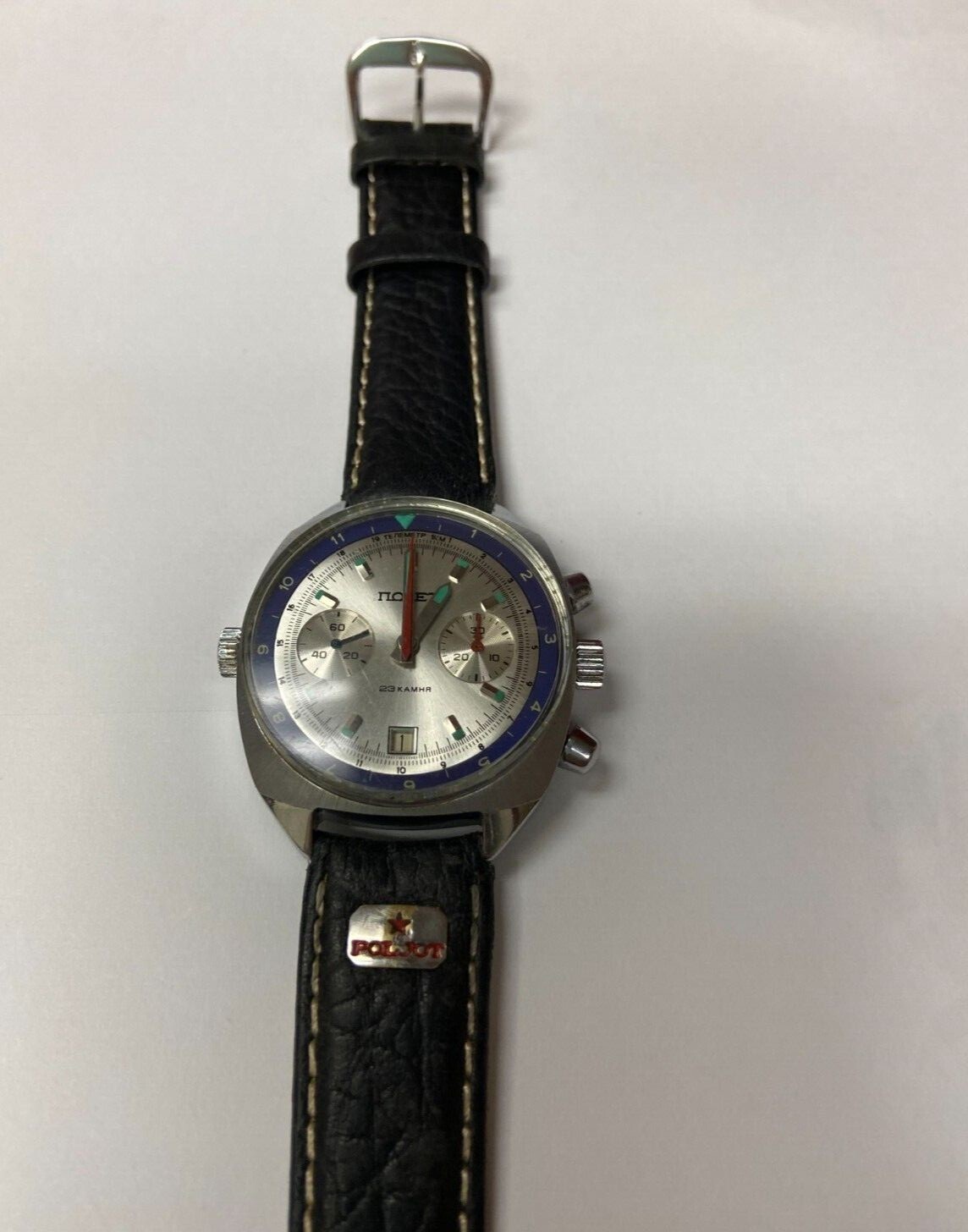 RARE POL JOT FLIGHT WATCH ЛОЛЕТ 23 JEWELS WITH ORIGINAL EMBLEM PERFECT CONDITION