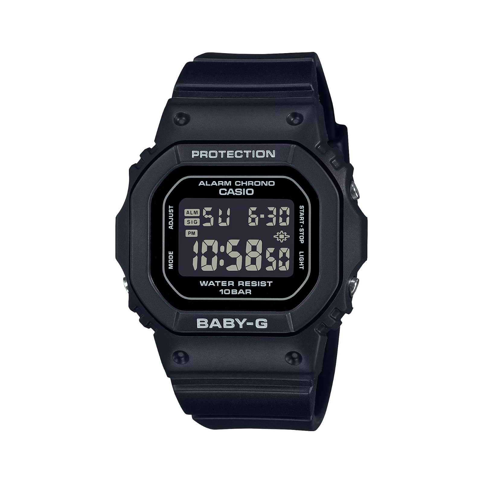 NEW Casio Baby-G ALL BLACK Alarm Shock Resistant Digital Womens Watch BGD565U-1