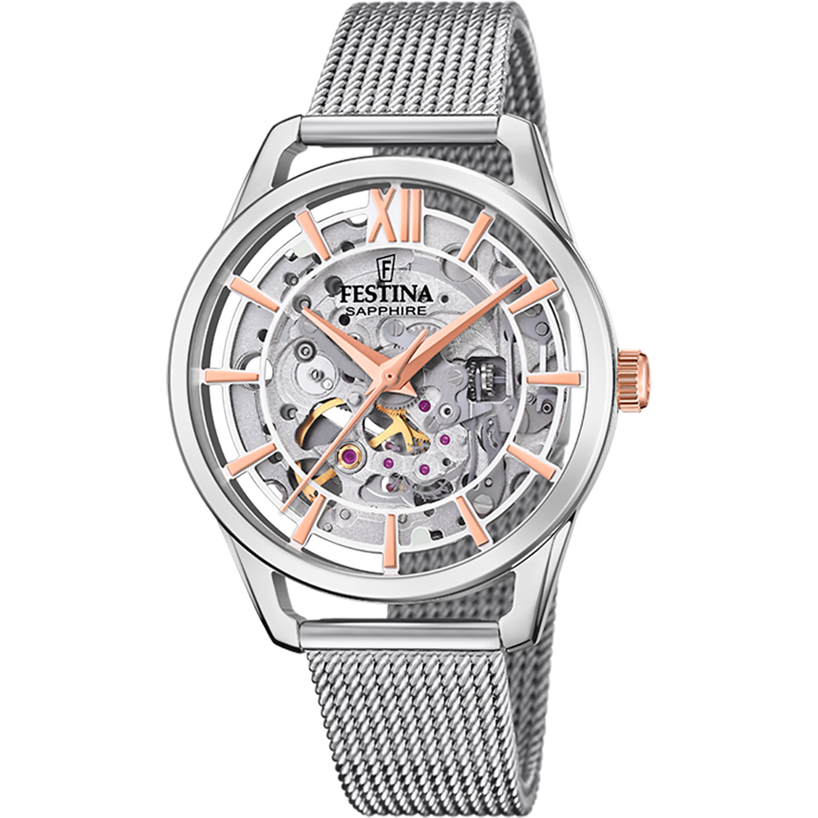 Festina F206271 Womens Silver Stainless Steel Analog Dial Watch 35.5 mm