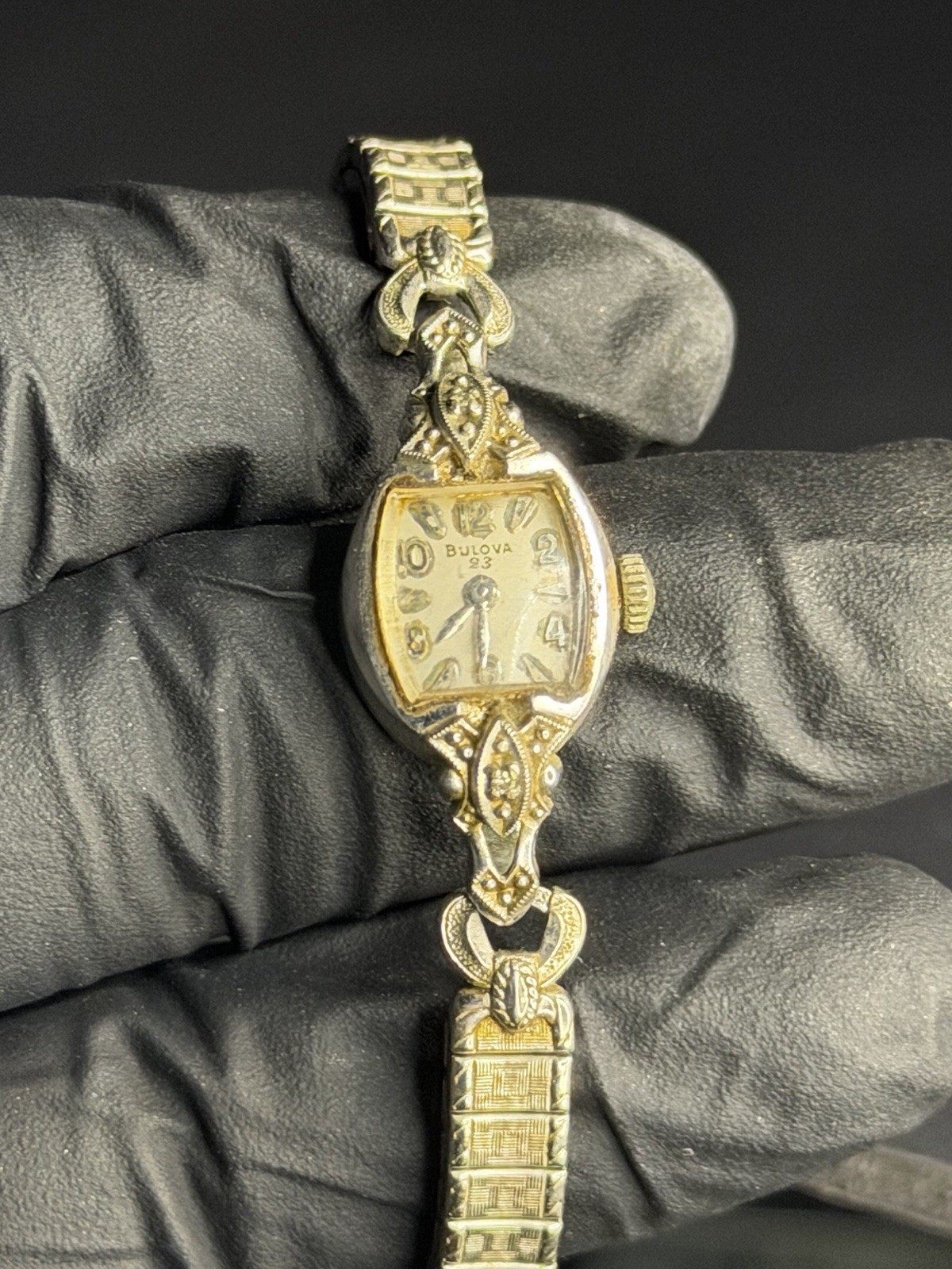 Vintage Bulova Ladies Watch 23 Jewel 10K Rolled Gold Plate Ornate Band Manual