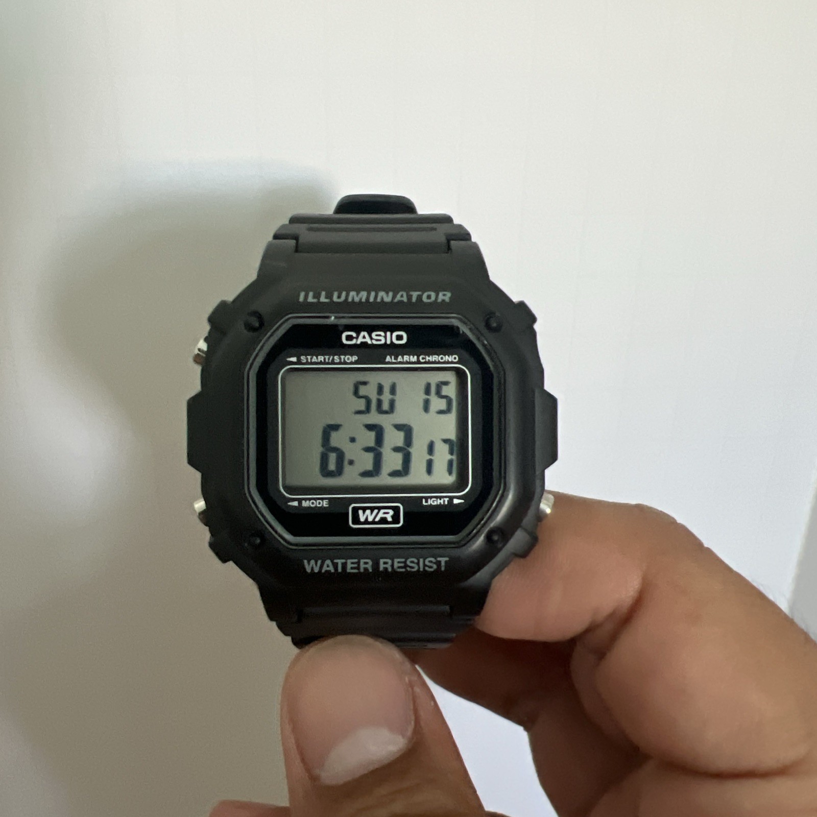 Casio F108WH-1A, Illuminator Chronograph Watch, Black Resin,Alarm,7 Year Battery