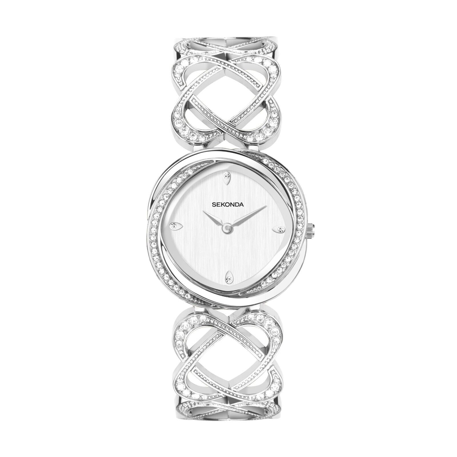 Sekonda 29mm Ladies Sparkle Hidden Hearts Silver Watch Model 40507