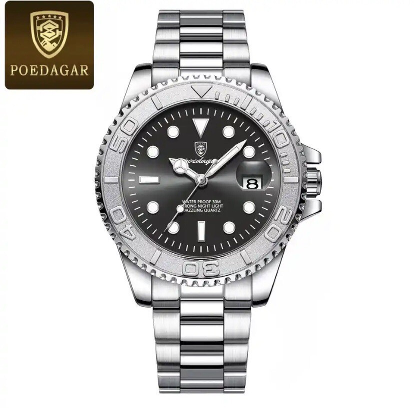 POEDGAR Men’s Sport Waterproof Quartz Watch 26mm