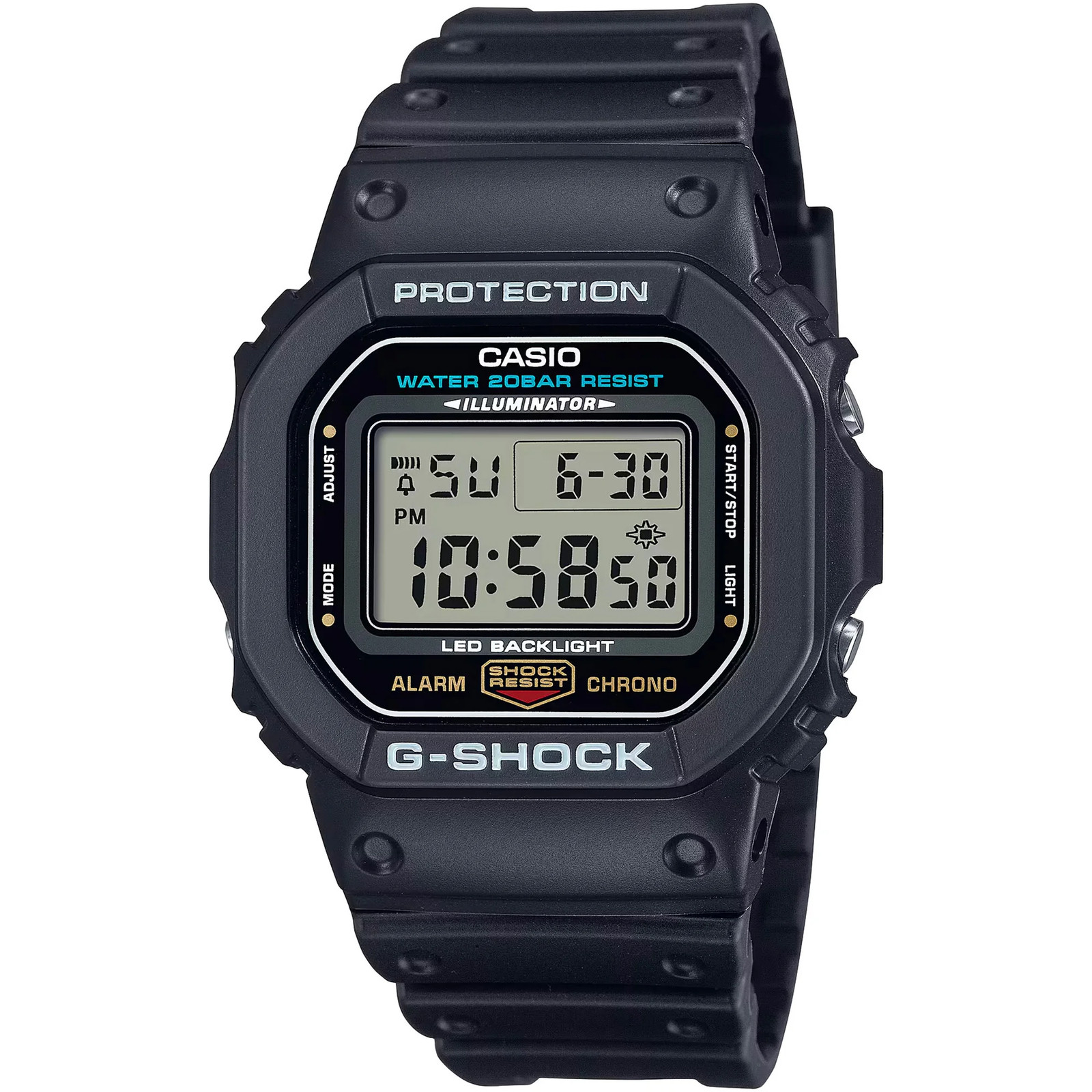 Watch CASIO DW-5600UE-1ER Mens Chronograph Resin Band Resin Dial Black 200m New