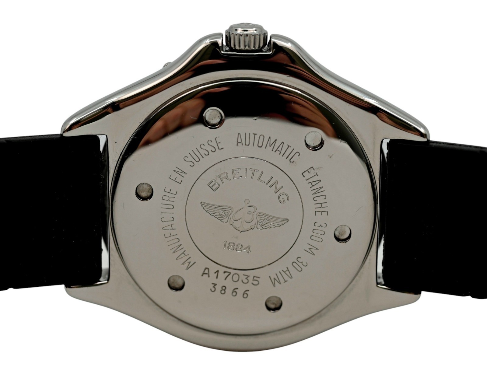 Breitling Men’s 38mm Early Colt Black Dial Automatic Swiss Watch! Ref: A17035!